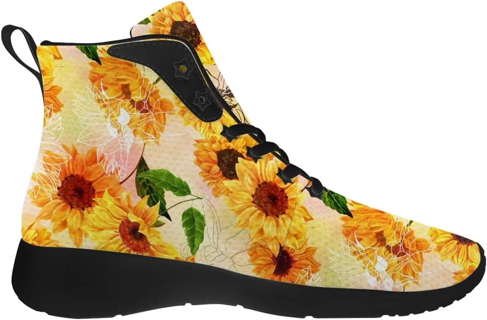 Sunflower Shoes for Men Women High Top Sneakers Casual Shoes Gifts for Girlfriend Boyfriend