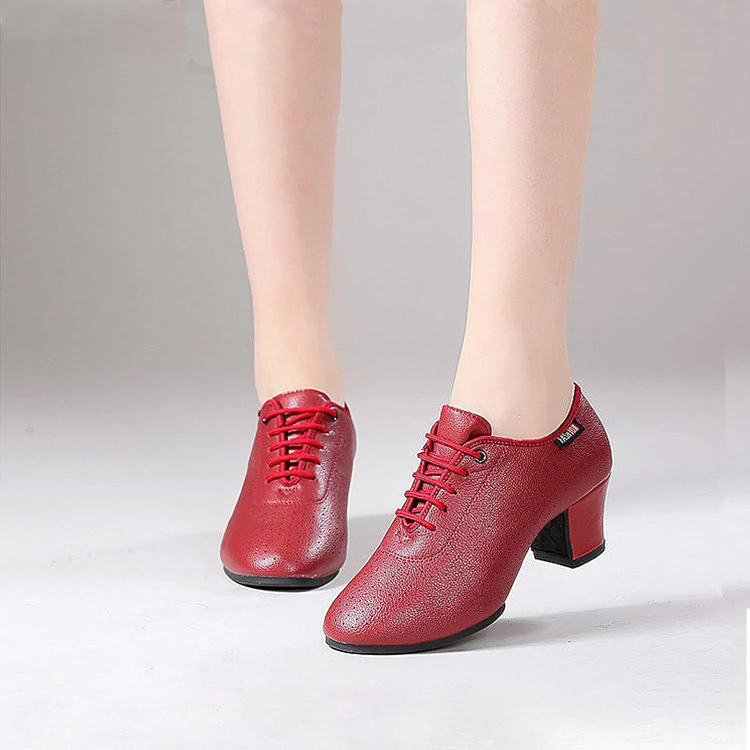 SWDZM Breathable Ballroom Dance Practice Shoes Women Latin Dance Shoes Low Heel Closed Toe