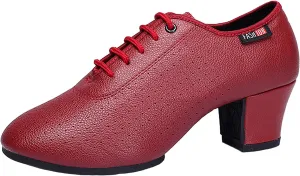 SWDZM Breathable Ballroom Dance Practice Shoes Women Latin Dance Shoes Low Heel Closed Toe
