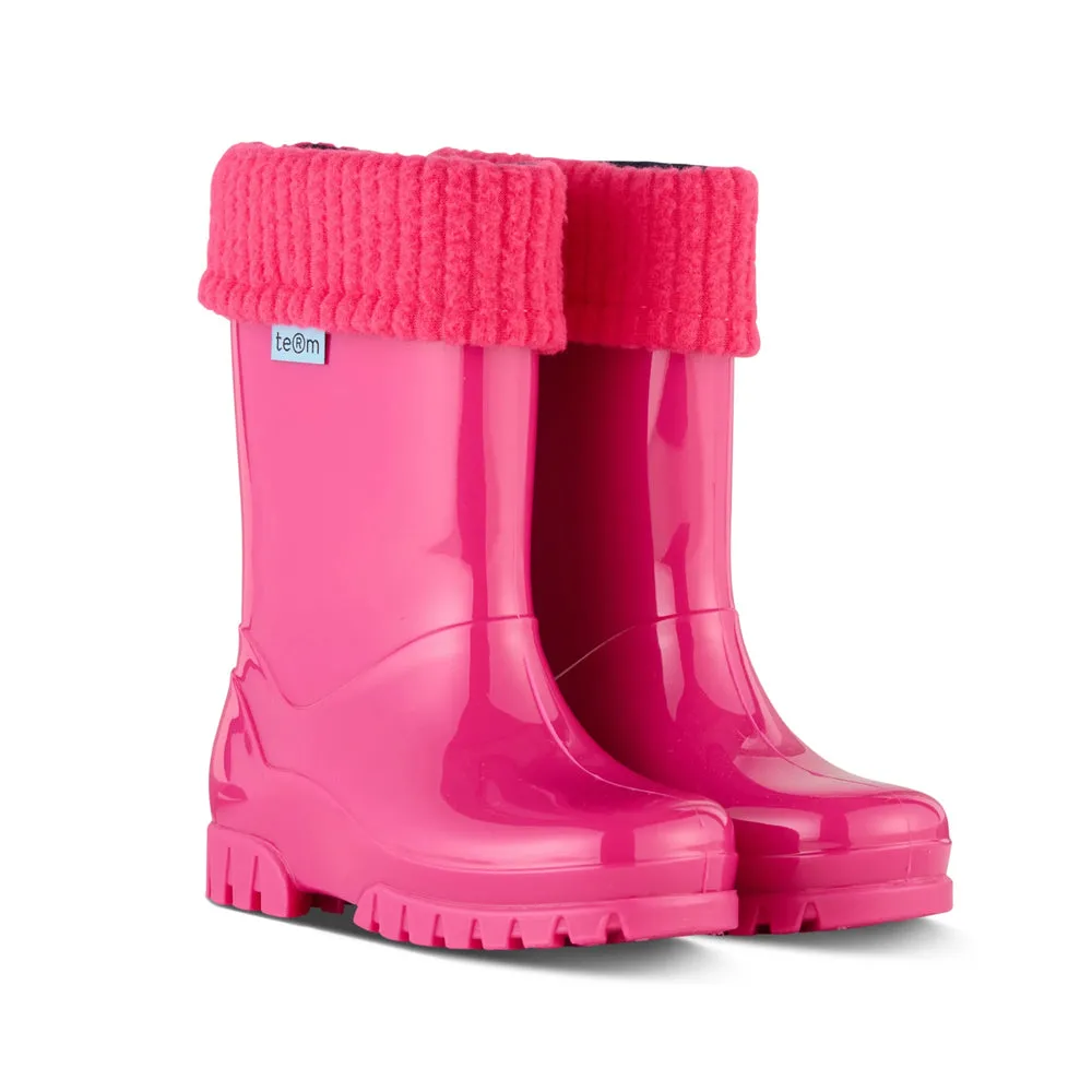 Term Kids Roll Top Welly Boots (Pink)