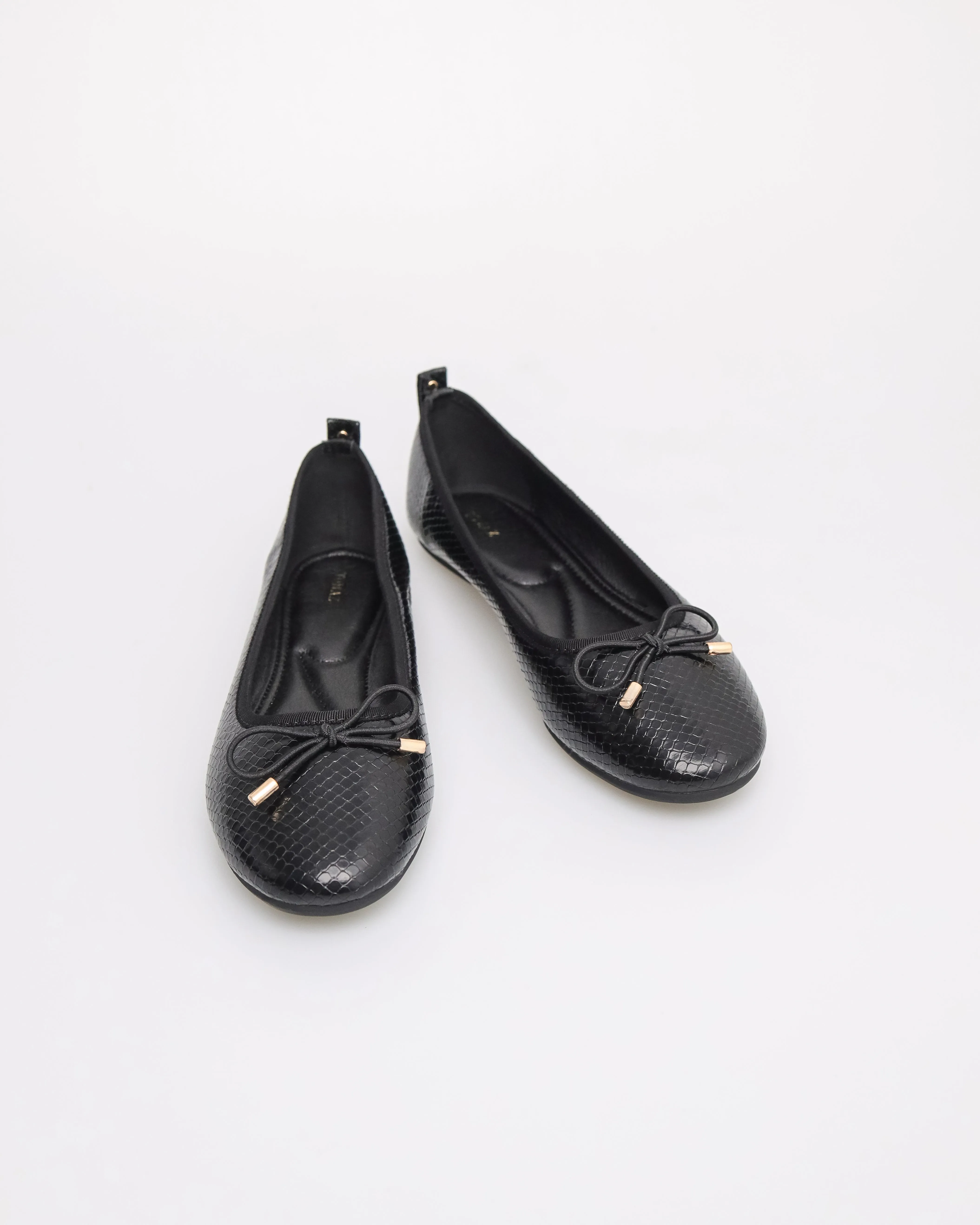 Tomaz NN375 Ladies Bow Flats (Black)