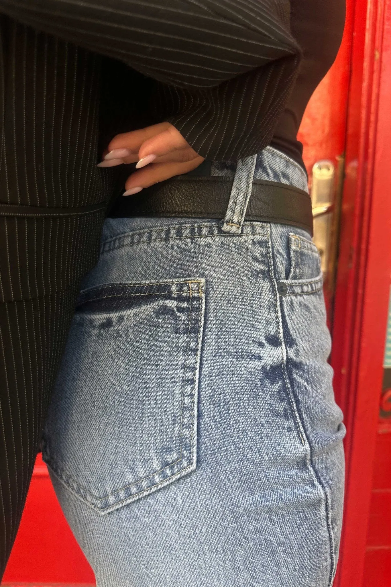 Ultra-Comfort - Wide-Leg - High-Waist Washed Light Blue Jeans