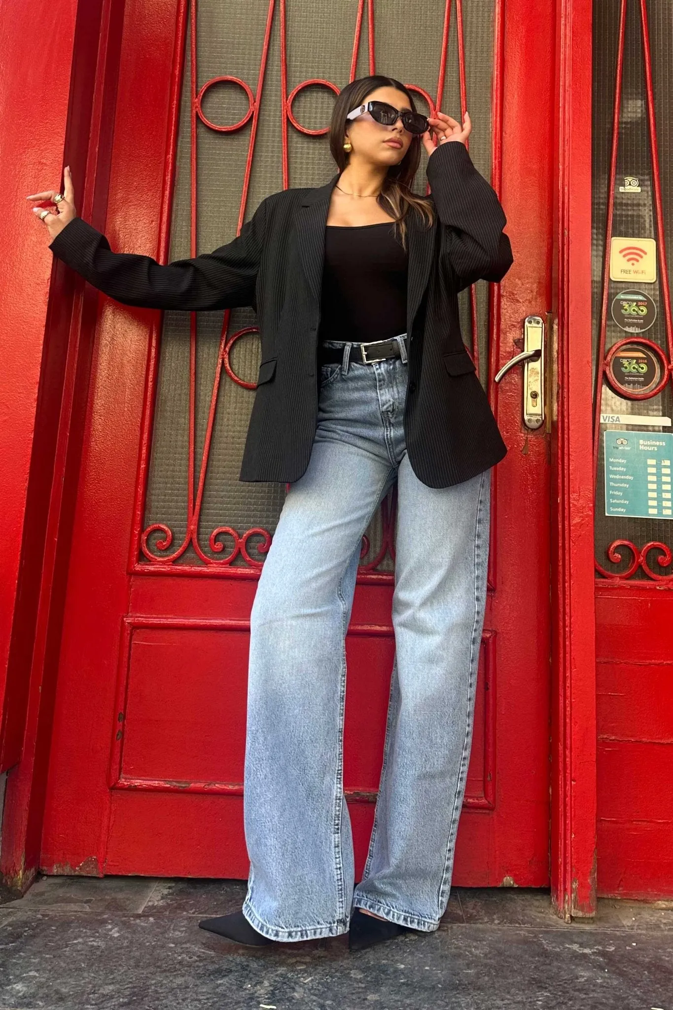 Ultra-Comfort - Wide-Leg - High-Waist Washed Light Blue Jeans