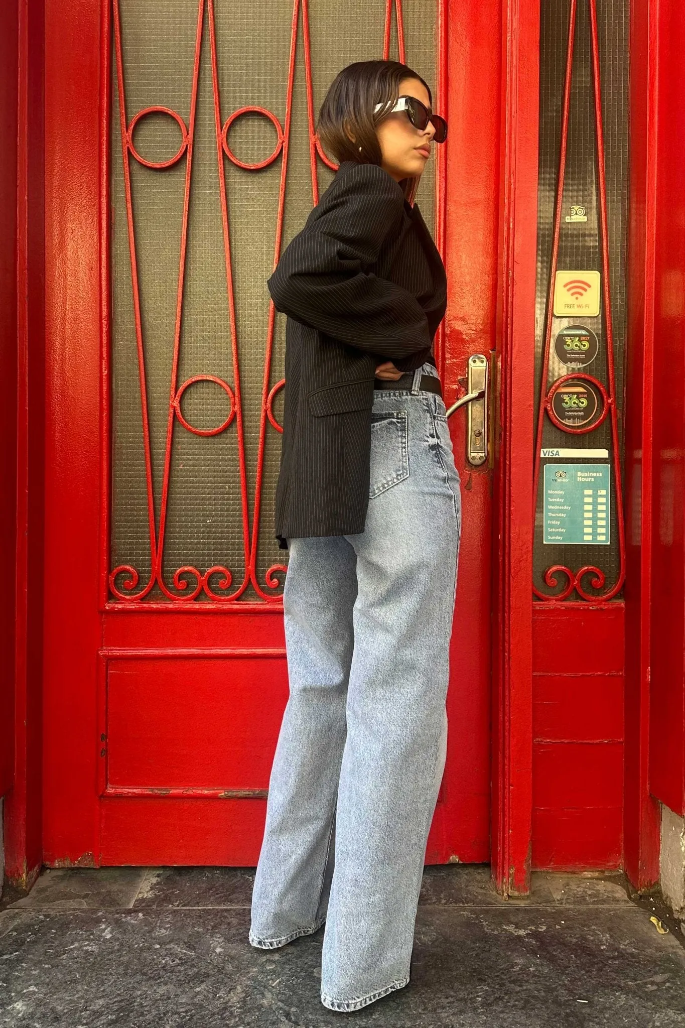 Ultra-Comfort - Wide-Leg - High-Waist Washed Light Blue Jeans