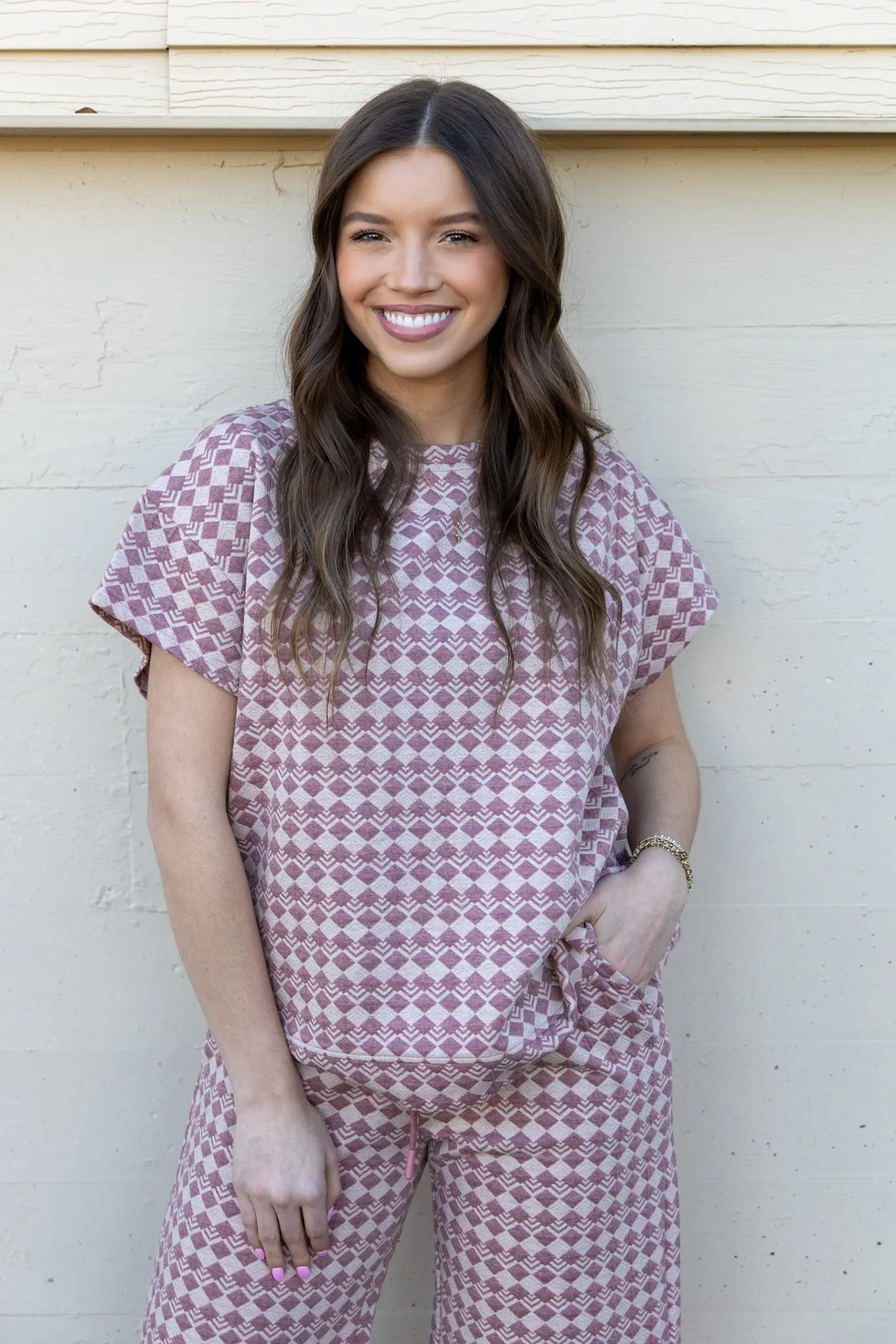 Vera Textured Mauve Top