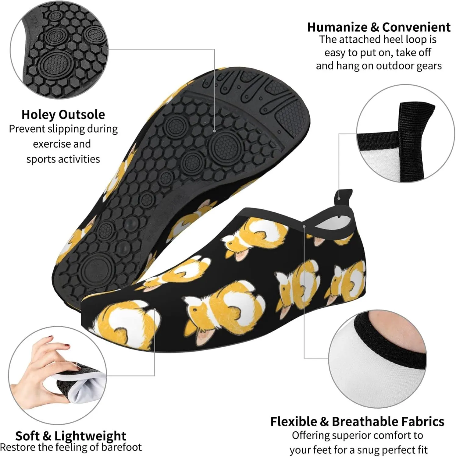 Water Sports Shoes Barefoot Quick-Dry Aqua Yoga Socks Slip-on for Men Women