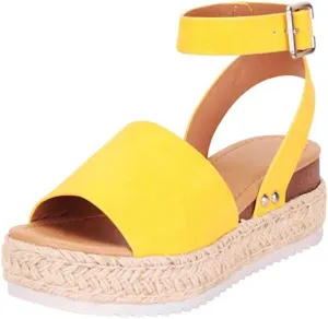 Wedge Sandals for Women Comfortable 2025 Dressy Platform Espadrilles Casual Ankle Strap Sandals Summer Beach Shoes