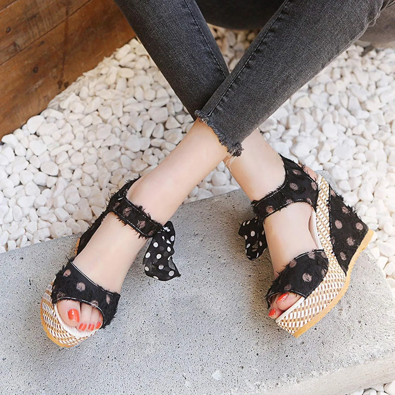 Wedge Sandals for Women Comfortable 2025 Dressy Platform Espadrilles Sandals Elegant Floral Ankle Strap Summer Shoes