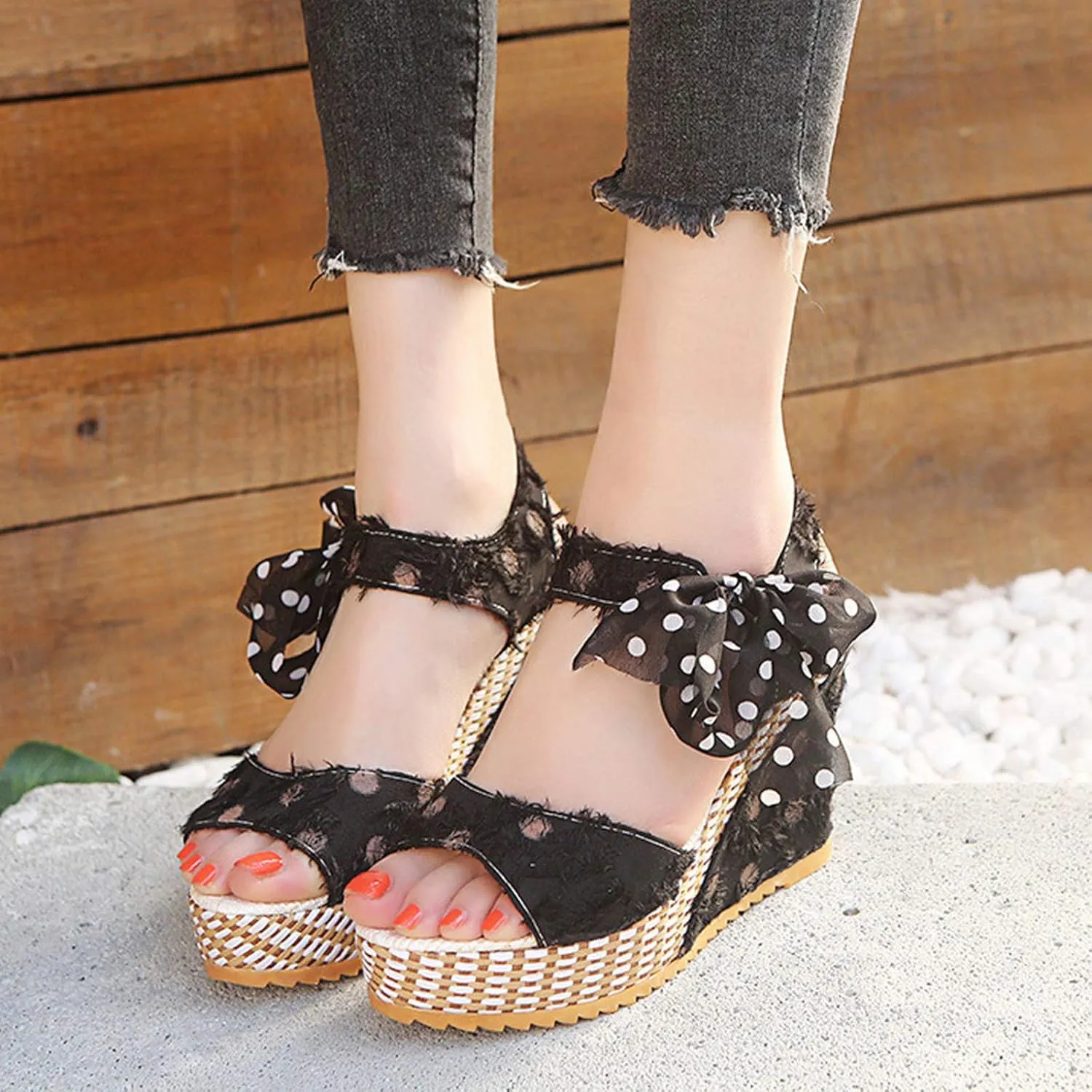 Wedge Sandals for Women Comfortable 2025 Dressy Platform Espadrilles Sandals Elegant Floral Ankle Strap Summer Shoes