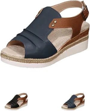 Wedge Sandals for Women Dressy Orthopedic Platform Wedge Sandals Summer Open Toe Ankle Strap Espadrilles Shoes