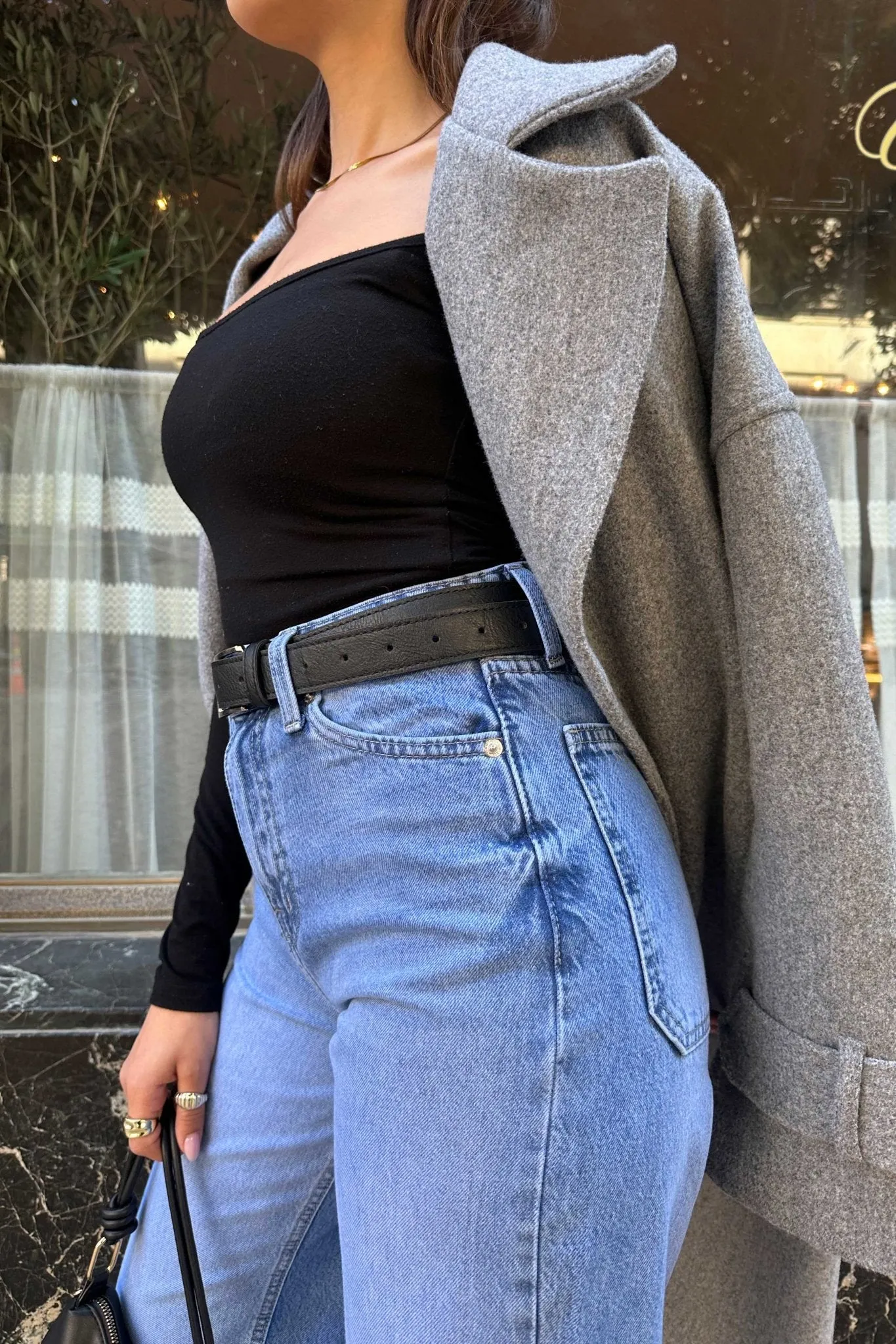 Wide-Leg - High-Waist Medium Blue Jeans