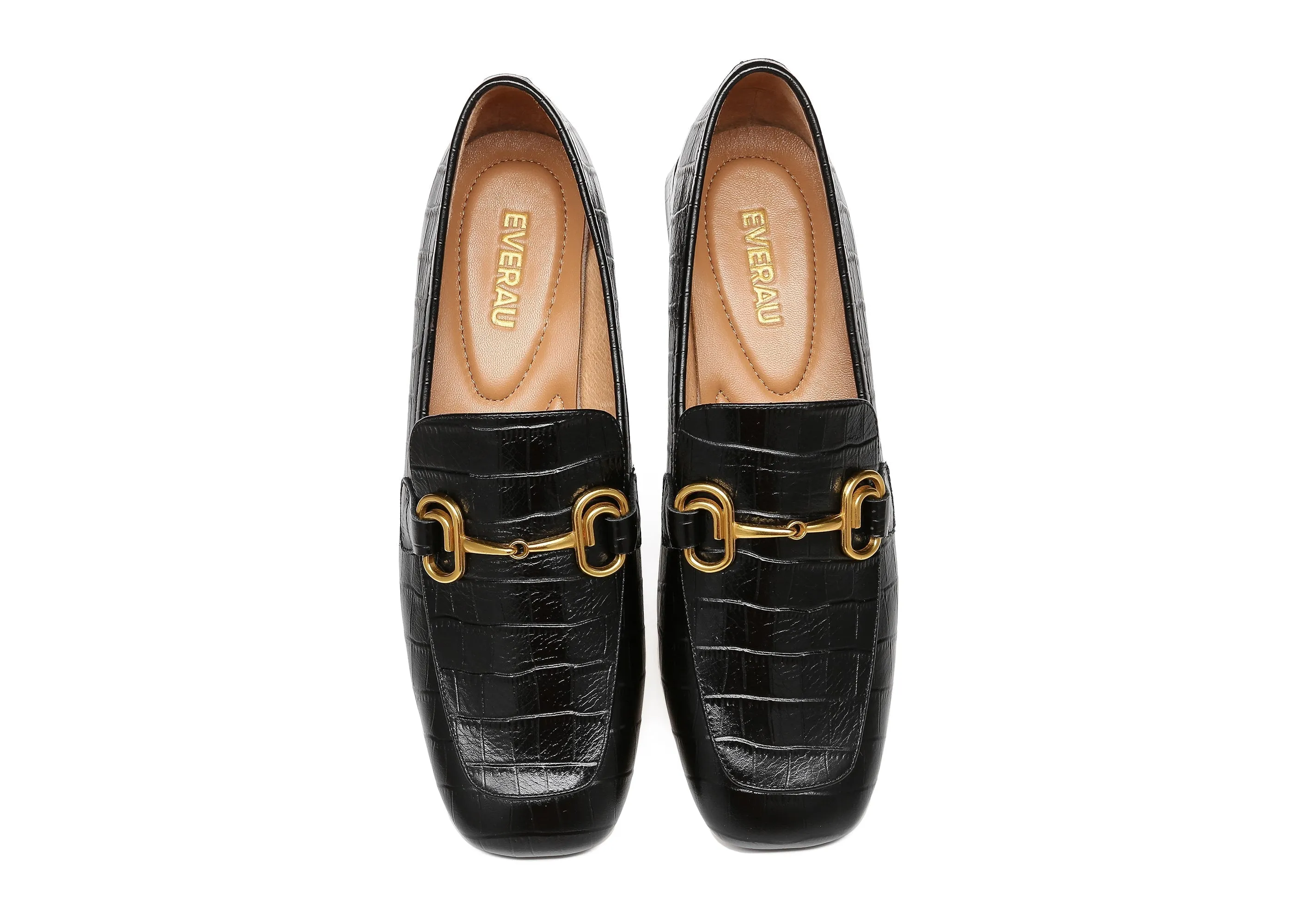 Women Leather Low Block Heels Lorna