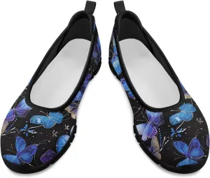 Women's Casual Shoes Floral Stylish Everyday Loafers Breathable Non Slip Work Shoes for Indoor Outdoor Size 6-11 Black Sole