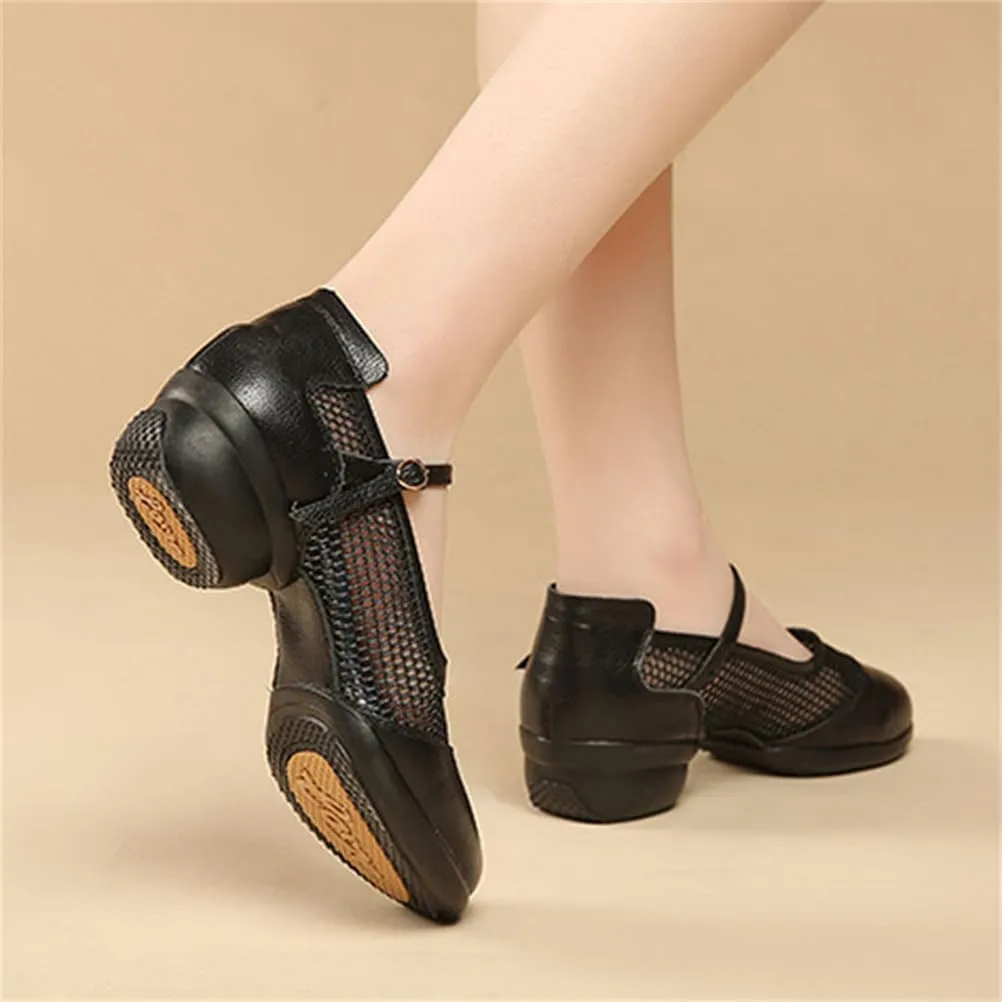 Women's Comfortable Ballroom Dance Shoes Non-Slip Low Heel Walking Jazz Beginner Teaching Dance Footwear