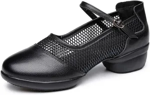 Women's Comfortable Ballroom Dance Shoes Non-Slip Low Heel Walking Jazz Beginner Teaching Dance Footwear
