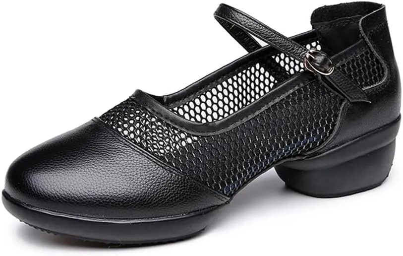 Women's Comfortable Ballroom Dance Shoes Non-Slip Low Heel Walking Jazz Beginner Teaching Dance Footwear