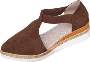 Women's High Heel Sandals Closed Toe Summer Dressy Comfortable Wedge Espadrilles Casual Ankle Strap Platform