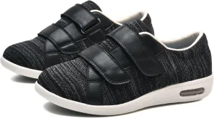 Womens Orthopedic Slip-On Loafers Stylish Arch Support Walking Slippers Hook and Loop Fastening Bunion Shoes for Women Soft for Swollen Feet