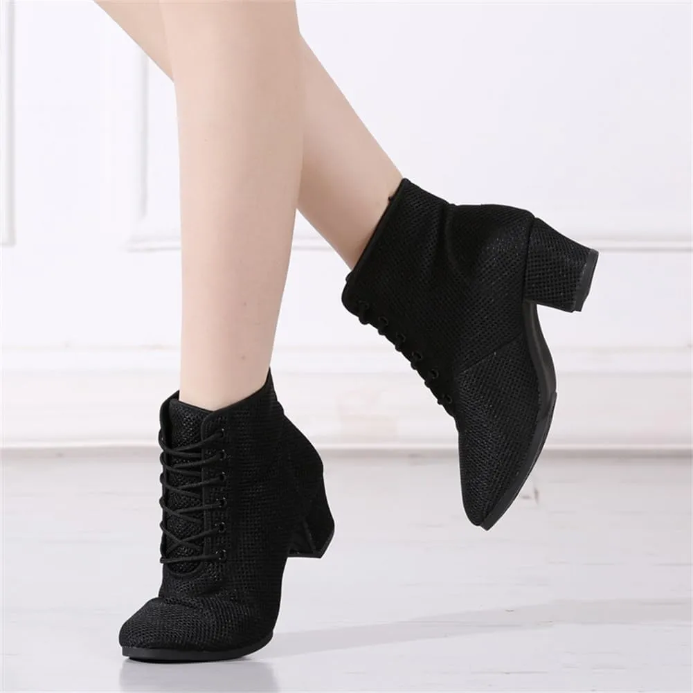 Women's Practice Dancing Shoes, Breathable Jazz Boots Non-Slip Comfortable Practice Ballroom Shoes for Femlae