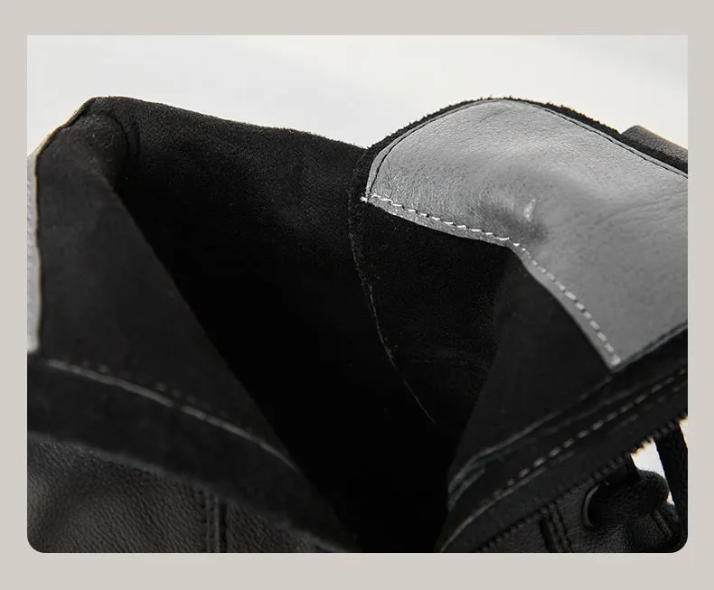 Women's Real Cow Leather Retro Boots