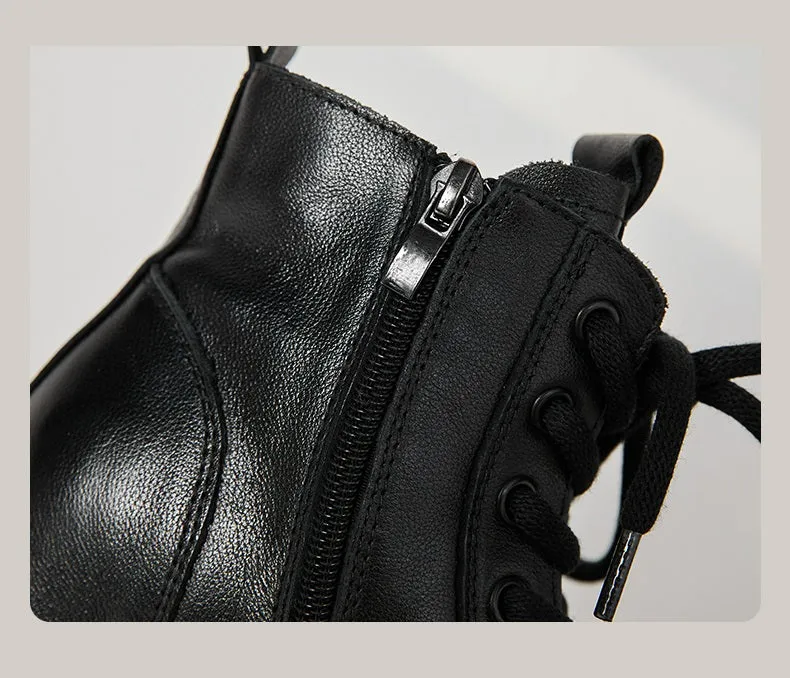 Women's Real Cow Leather Retro Boots
