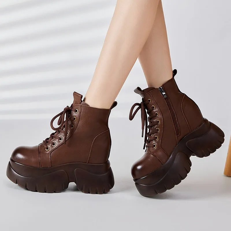 Women's Real Cow Leather Retro Boots
