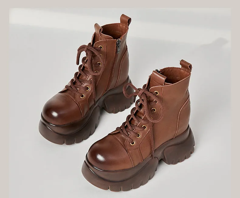 Women's Real Cow Leather Retro Boots