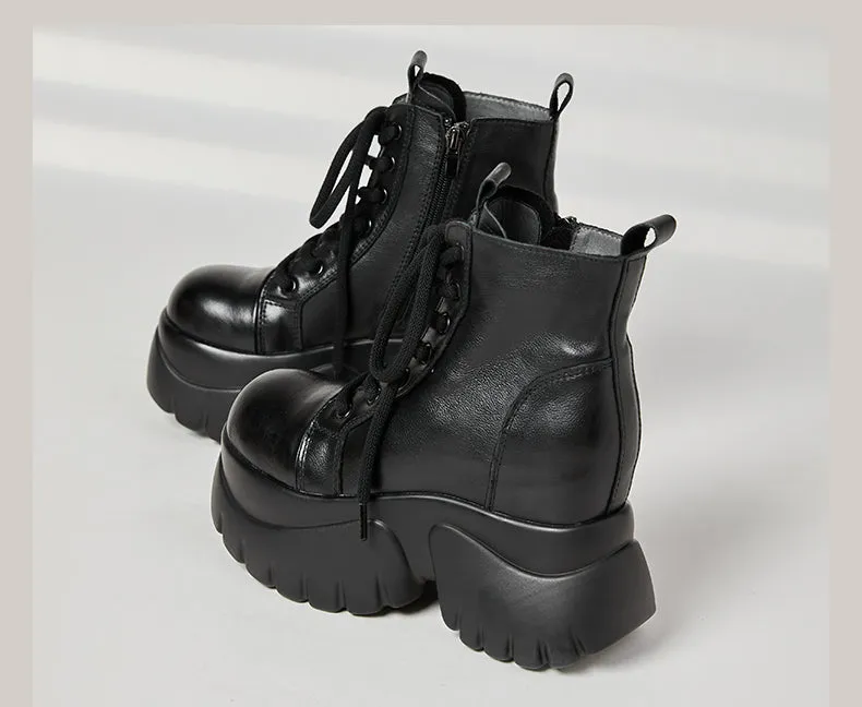 Women's Real Cow Leather Retro Boots