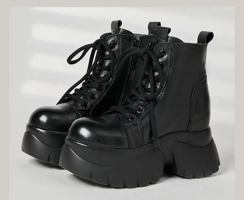 Women's Real Cow Leather Retro Boots