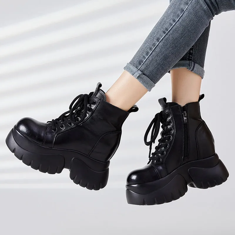 Women's Real Cow Leather Retro Boots