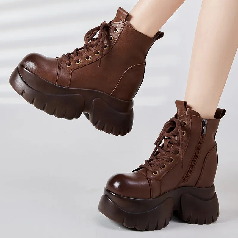 Women's Real Cow Leather Retro Boots