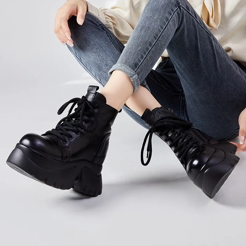 Women's Real Cow Leather Retro Boots