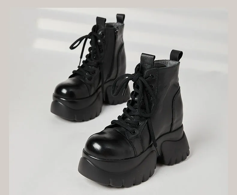 Women's Real Cow Leather Retro Boots