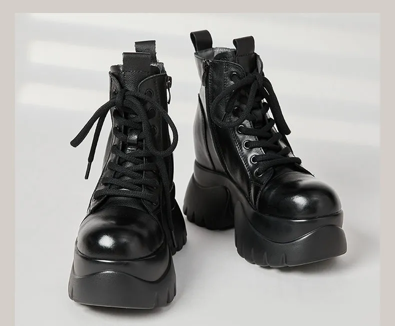 Women's Real Cow Leather Retro Boots
