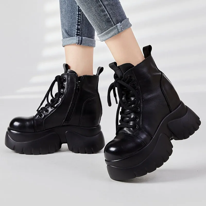 Women's Real Cow Leather Retro Boots
