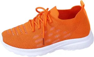 Women's Sneaker : Stylish, Lightweight, and Breathable Footwear for (7.5 UK Orange)
