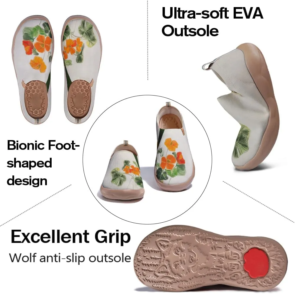 Women's Vibrant Flowers Slip On Summer Loafers Breathable Colorful Stylish Knit Footwear Lightweight Machine Washable Comfort Shoes