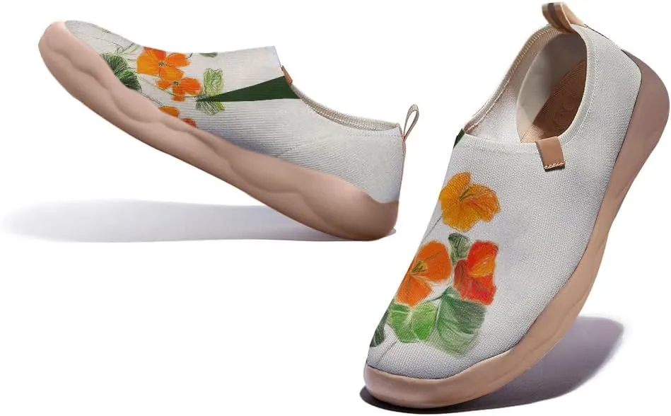 Women's Vibrant Flowers Slip On Summer Loafers Breathable Colorful Stylish Knit Footwear Lightweight Machine Washable Comfort Shoes
