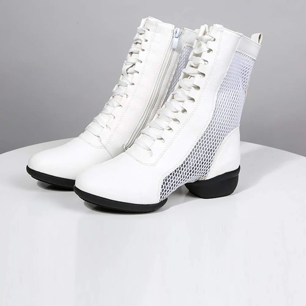 YKXLM Women's Modern Jazz Dance Shoes Leather Professional Ballroom Salsa Practice Performance Dance Shoes,Model YMJ1816