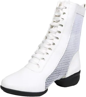 YKXLM Women's Modern Jazz Dance Shoes Leather Professional Ballroom Salsa Practice Performance Dance Shoes,Model YMJ1816